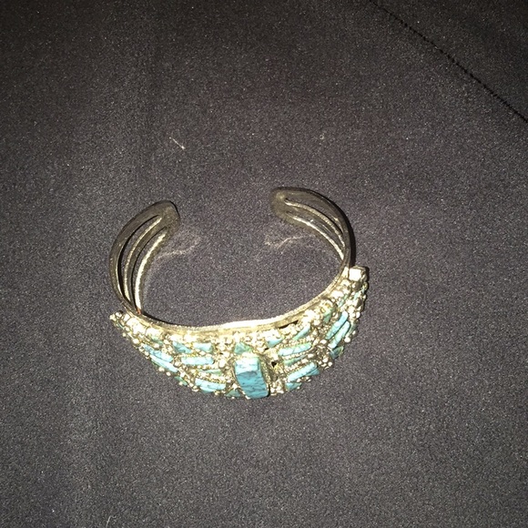 Turquoise silver bangle - Picture 6 of 7